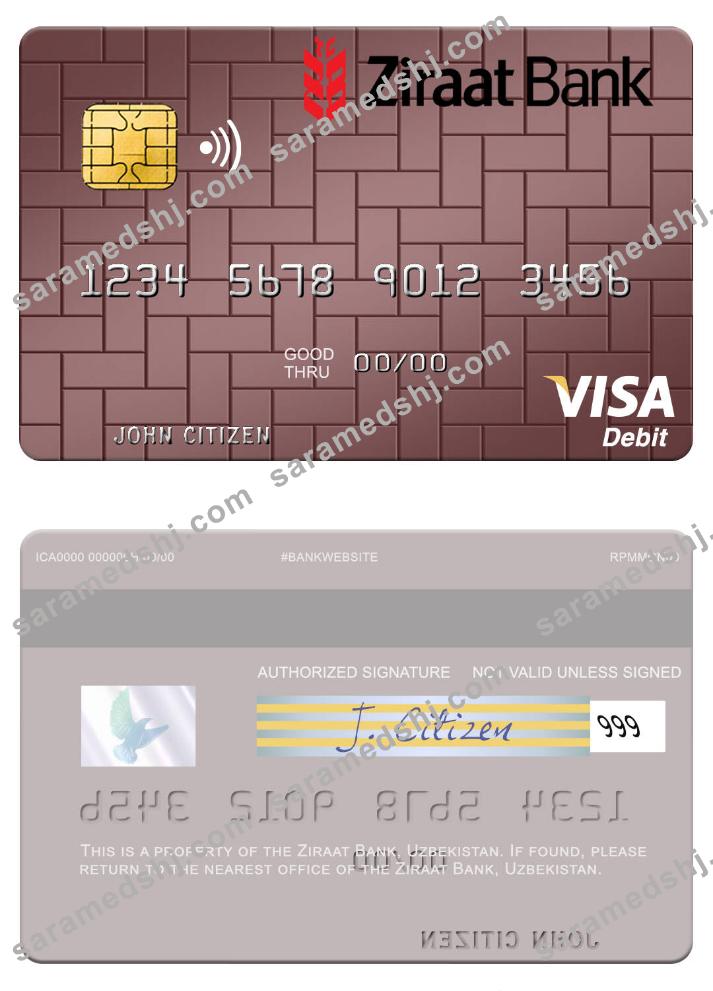 Uzbekistan Ziraat Bank visa debit card